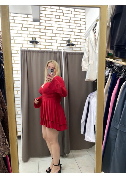 Sandy Katlı Elbise