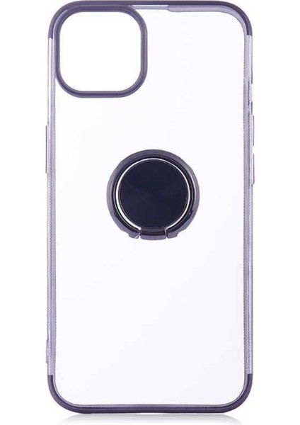 iPhone 13 Kılıf Kenarları Renkli Yüzüklü Manyetik Silikon
