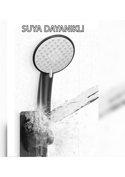 Siyah Kendinden Yapışkanlı 15 kg Taşıyabilen Nano Duş Başlığı Askısı Mafsal Kolay Temiz Kurulum indirimleri