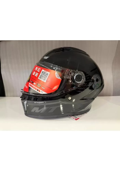 Stinger A12 Parlak Siyah Full Face Kask