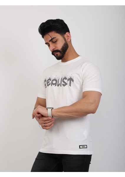 Erkek Relaxed Fit Bisiklet Yaka Baskılı Tişört
