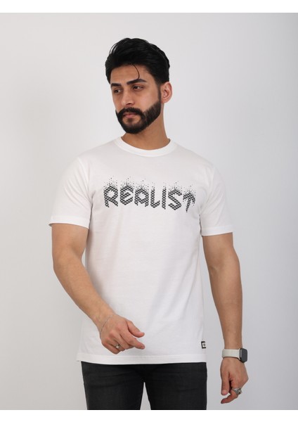 Erkek Relaxed Fit Bisiklet Yaka Baskılı Tişört fiyatları