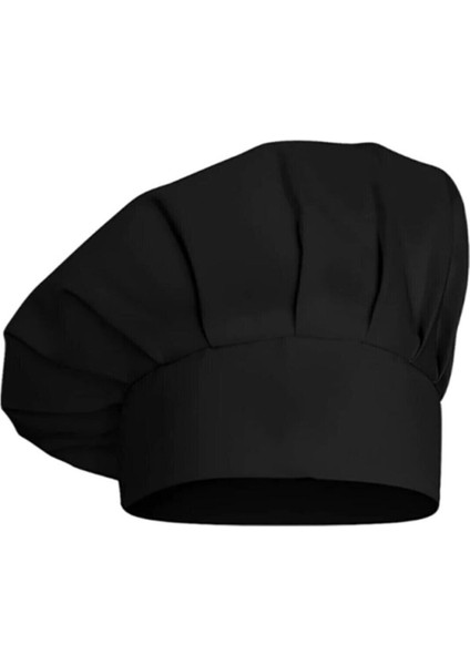 Ayarlanabilir siyah aşçı şapkası, rahat ve şık tasarım, kumaş materyal, kolay yıkama