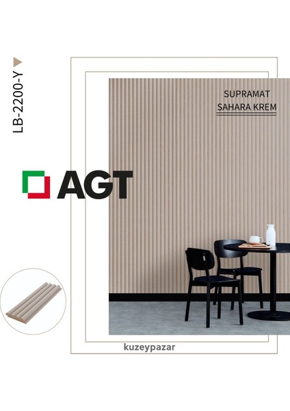 Agt Duvar Lambri Profili Lb 2200- Sahara Krem