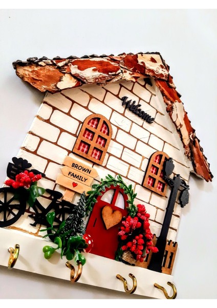 Duvar Anahtarlık Hediye Çeyizlik Kurdeleli Ahşap 27 x 27 Mdf Anahtarlık Askısı fiyatları