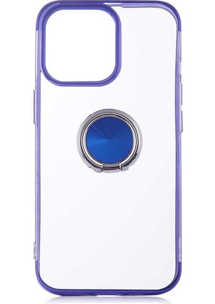 iPhone 13 Pro Kılıf Kenarları Renkli Yüzüklü Manyetik Silikon