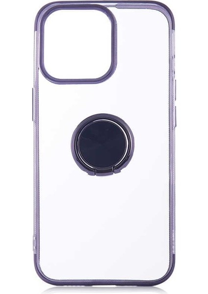 iPhone 13 Pro Kılıf Kenarları Renkli Yüzüklü Manyetik Silikon