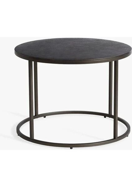 Duke Yuvarlak Metal Iç Içe Geçen Sehpa, Antik Bronz Kaplama, Minimalist Tasarım