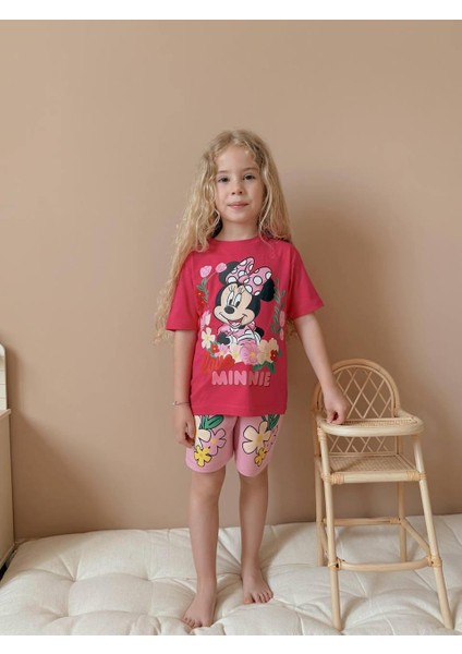 Yigit Butik Çiçek Baskılı Şortlu Kız Çocuk Takım