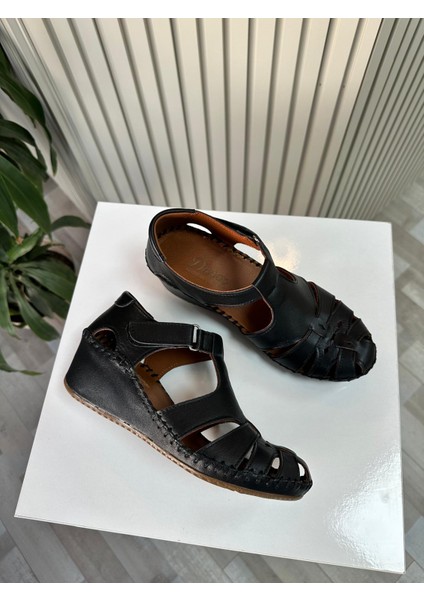 Sahra Deri Önü Kapalı Kadın Sandalet modelleri