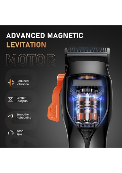 Profesyonel Saç Kesme Makinesi, 9000 Rpm Motor, Dlc Bıçak, 0mm Düzeltici indirimleri