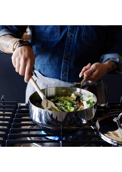 Evencook Core 3.25 Qt. Kapaklı Paslanmaz Çelik Sote Tavası