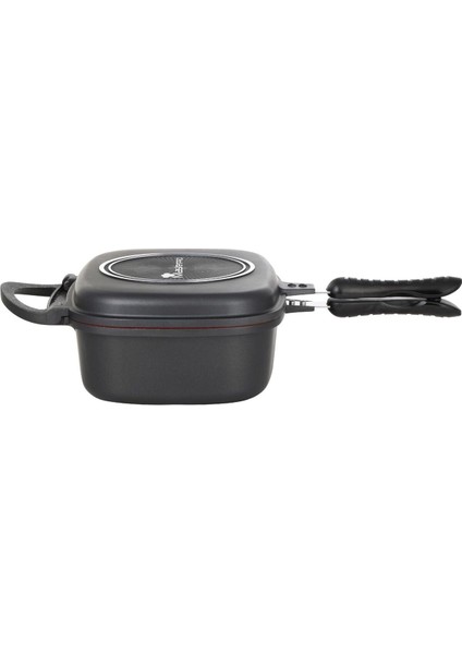 Foodies Collection Çift Kızartma Tavası, 30X24X12 Cm, Döküm Alüminyum