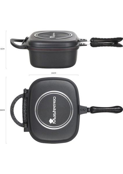 Foodies Collection Çift Kızartma Tavası, 30X24X12 Cm, Döküm Alüminyum fiyatları