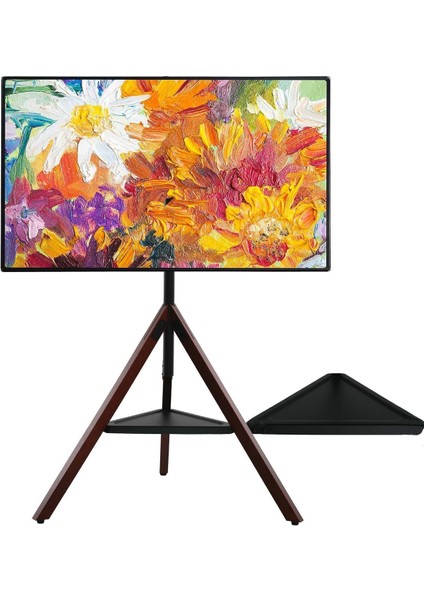 Tripod Tv Standı, 32" ile 75" Tv'ler Için Yükseklik Ayarlı, 180 Derece Dönme Özellikli, Kaymaz Zemin