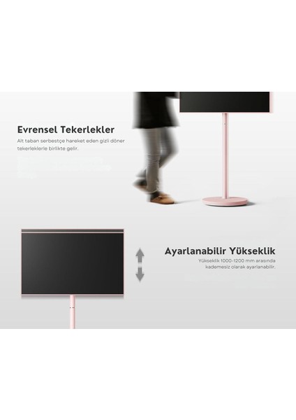 Tasarım Tv Sehpası, 24-48 Inç, Ayarlanabilir Yükseklik ve Depolama Özellikleri fırsatları