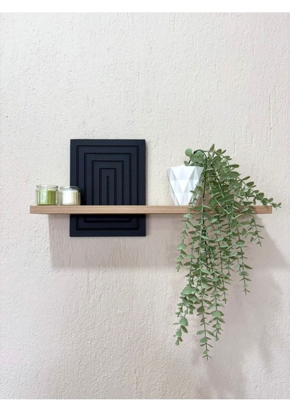 Tasarım Demonte Dekoratif Duvar Rafı - Siyah