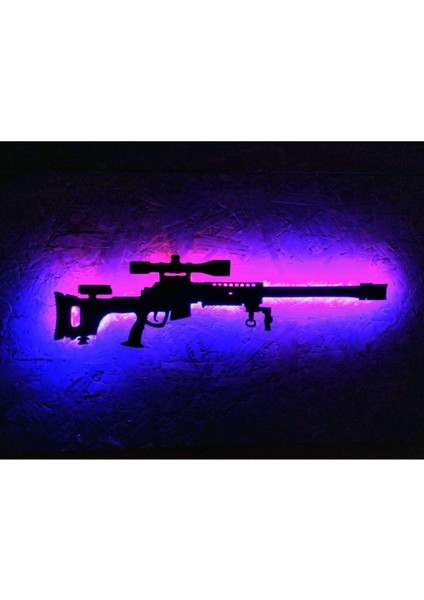 Sniper Bora 12 Isminize Özel Keskin Nişancı Silahı LED Tablo 5 Figür Hediyeli Toplam 6 Parça 70CM