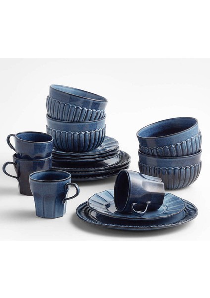 Cove Glazed Indigo Blue 16 Parça Yemek Takımı
