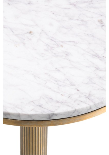 Yan Sehpa Tavolara Beyaz Mermer ve Pirinç Kaplama Şıklığı fiyatları