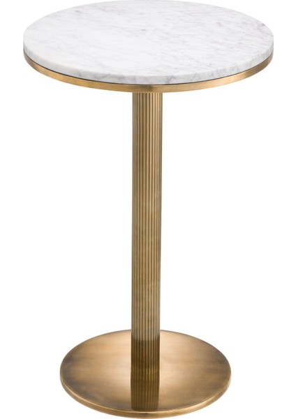 Yan Sehpa Tavolara Beyaz Mermer ve Pirinç Kaplama Şıklığı fırsatları