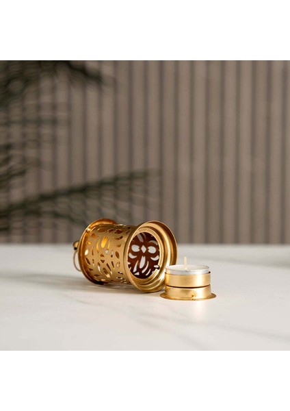 Altın Metal Kesim Desenli Fener 10.5 Cm, Modern Tasarım fiyatları