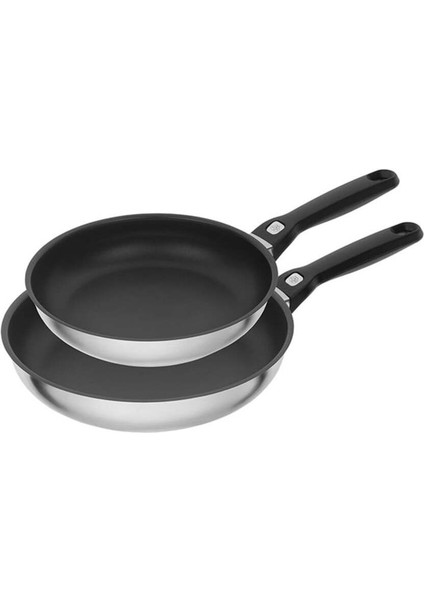 Pesaro Kızartma Tavası, 2'li Set, Yapışmaz Kaplama, Paslanmaz Çelik, Indüksiyon Uyumlu