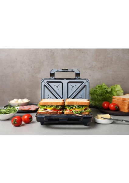 Xl Sandviç Makinesi, 900W, Yapışmaz Kaplama, Titanyum Grisi, 2 Sandviçlik fiyatları