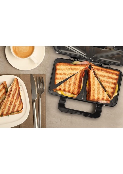 Xl Sandviç Makinesi, 900W, Yapışmaz Kaplama, Titanyum Grisi, 2 Sandviçlik modelleri