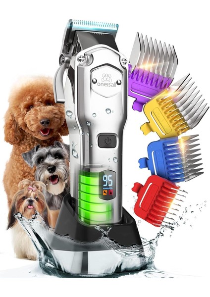 Sessiz Köpek Tıraş Makinesi Metal Kılavuz Taraklı, Kablosuz