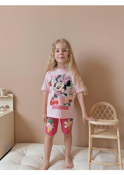 Çiçek Baskılı Şortlu Kız Çocuk Takım modelleri