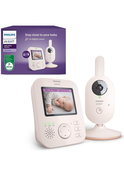Avent Gelişmiş Kameralı Bebek Telsizi, Dekra Sertifikalı, Özel ve Güvenli Bağlantı, 2,8 Inç Ekran