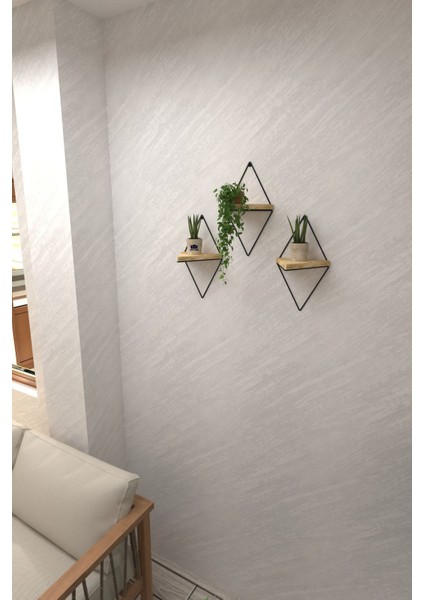3 Lü Lüks Doğal Masif Ahşap Dekoratif Üçgen Raf Balkon Tanzim Çiçeklik Saksılık fiyatları