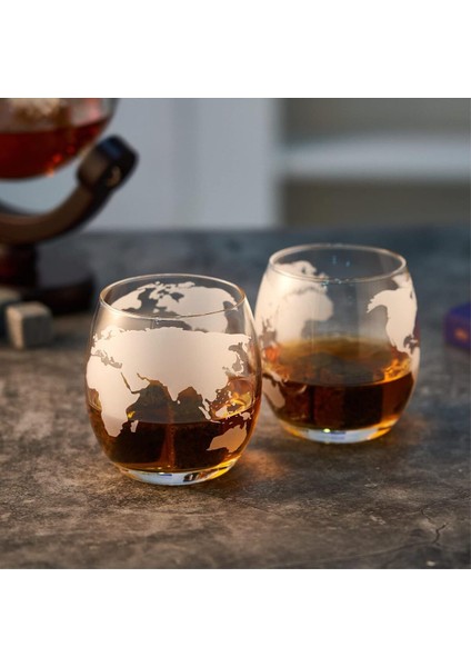 850 ml Viski Dekanter Seti 2 Oyma Bardak, Paslanmaz Çelik Huni ve 9 Viski Taşı fırsatları