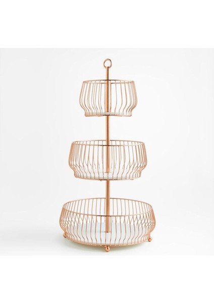 Cora Bakır 3 Katlı Mermer Meyve Sepeti, Şık ve Fonksiyonel Tasarım modelleri