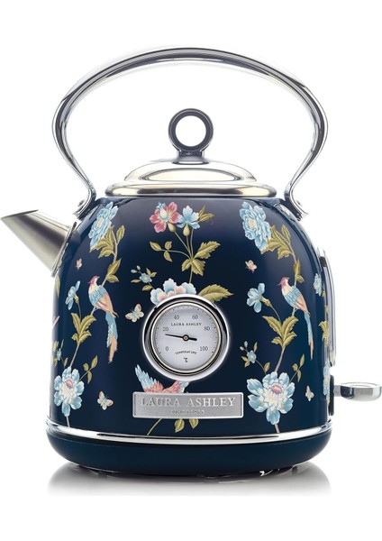 El Yapımı Motif Elveden Navy Kablosuz Su Isıtıcı 1.7l, Termometreli,