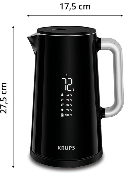 BW8018 Smart’n Light Su Isıtıcı, 1.7l, 5 Sıcaklık Ayarı, Dijital Ekran, Otomatik Kapanma