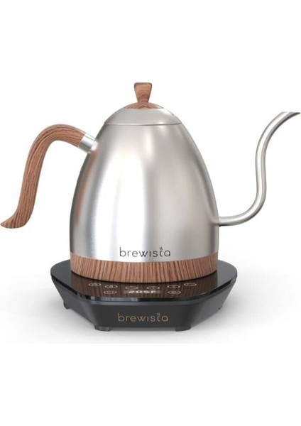 Artisan Elektrikli Kaz Boynu Su Isıtıcısı, Çift Cidarlı, Hassas Kontrol, Gümüş