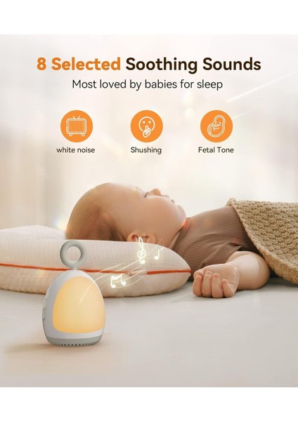 Xt-6 Beyaz Gürültü Makinesi, 8 Hifi Ses, Gece Lambası, Taşınabilir Bebek Uyku Yardımı fırsatları