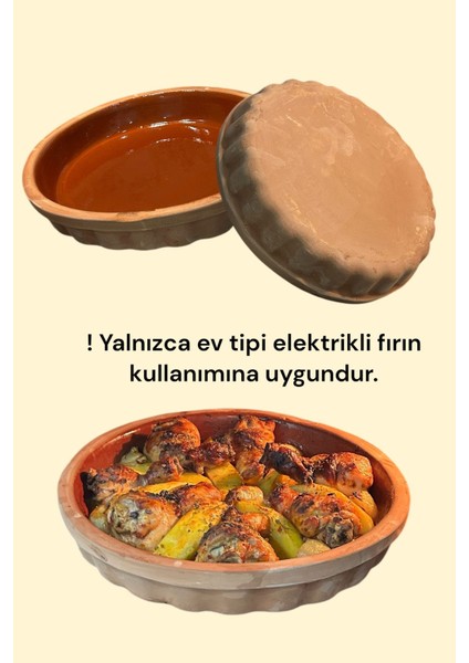 Sırlı Toprak Güveç-Pişirme Tavası-Borcam-Fırın Tepsisi 30 cm 2-3 Kişilik modelleri