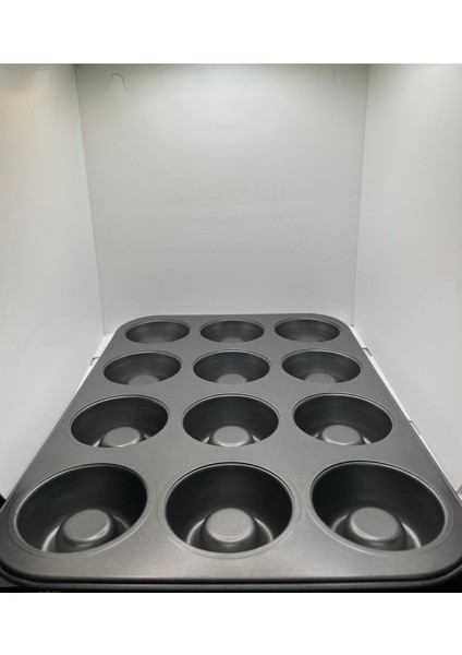 Yanmaz Yapışmaz Teflon Kaplama Borulu Muffin Kek Kalıbı 12 Bölmeli fiyatları