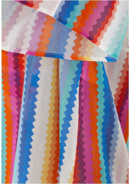 Yazlık Kaftan - Kırmızı Çok Renkli
