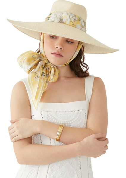 Uzun Kenarlı Çiçekli Hasır Şapka fiyatları