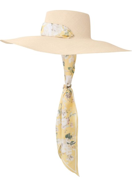 Uzun Kenarlı Çiçekli Hasır Şapka indirimleri