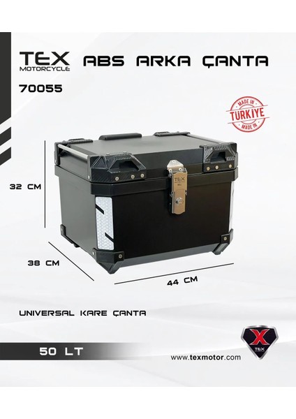 70055 Abs 50 Litre Siyah Arka Çanta (Topcase)