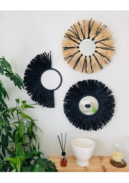 Rafya Ayna Kağıt Rafya Duvar Aksesuar Süsü