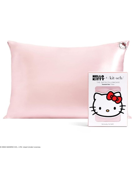 Hello Kitty x Fermuarlı Saten Yastık Kılıfı, 66 x 48 cm