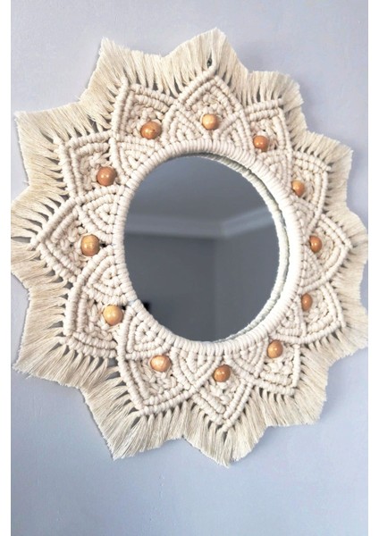 Makrome Örgü Ayna, Makrome Duvar Süsü, Makrome Duvar Dekorasyon fiyatları
