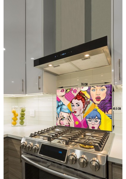 Cam Ocak Arkası Koruyucu | Popart Ladies | fiyatları