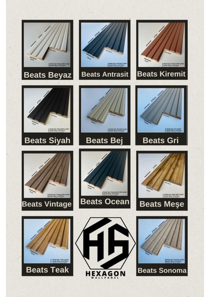 (4 Adet) Teak Mdf Lambri Duvar Paneli 12CM x 275CM